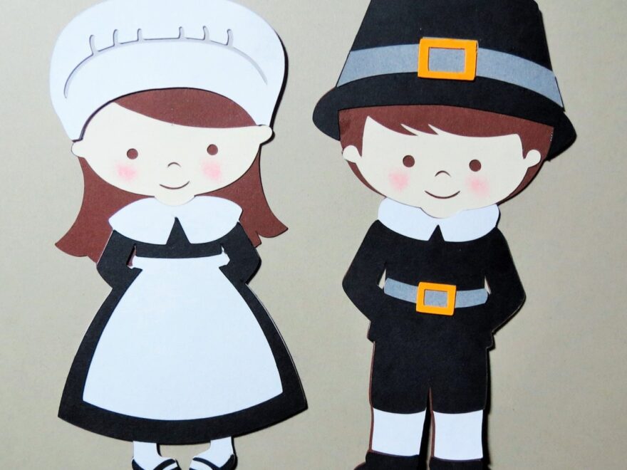 Thanksgiving Pilgrim Boy And Girl Paper Die Cut Paper Doll Scrapbook Embellishment Cupcake Topper Etsy