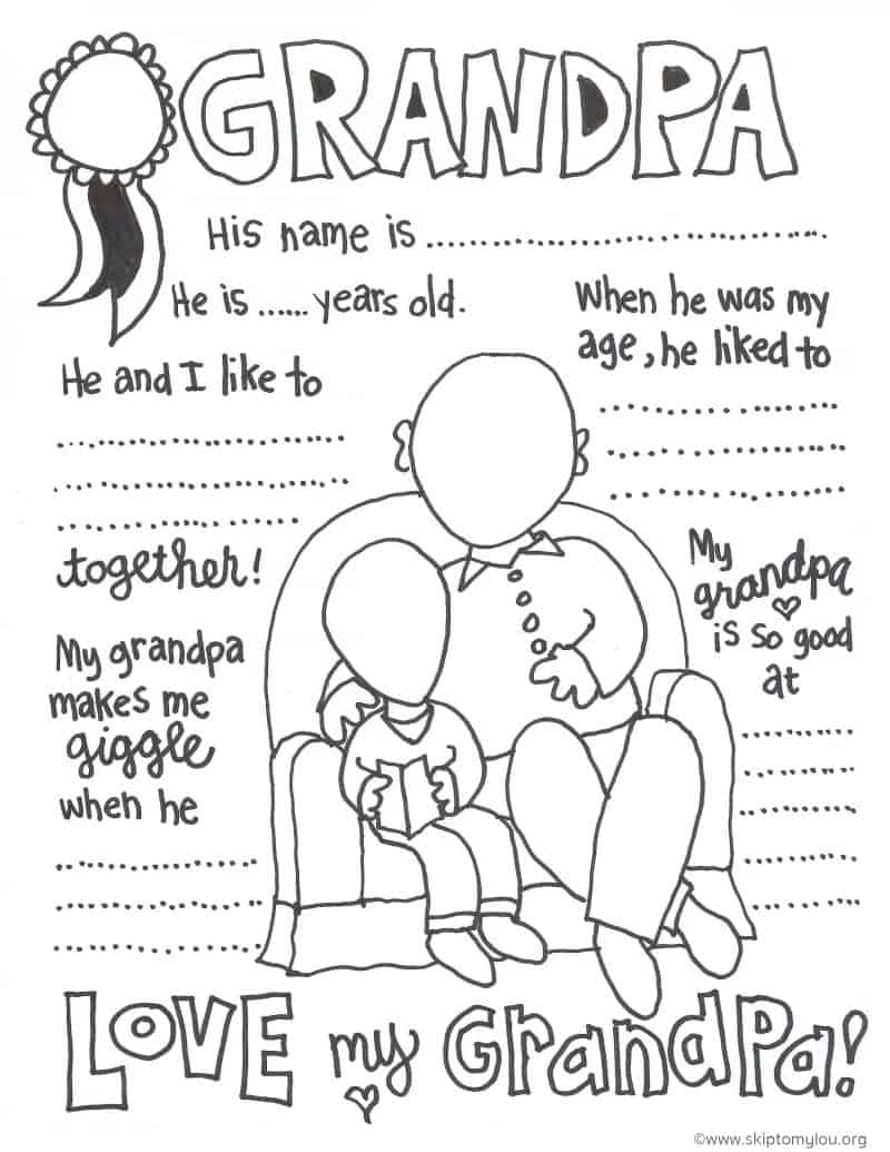 Grandparents Day Printable Coloring Pages