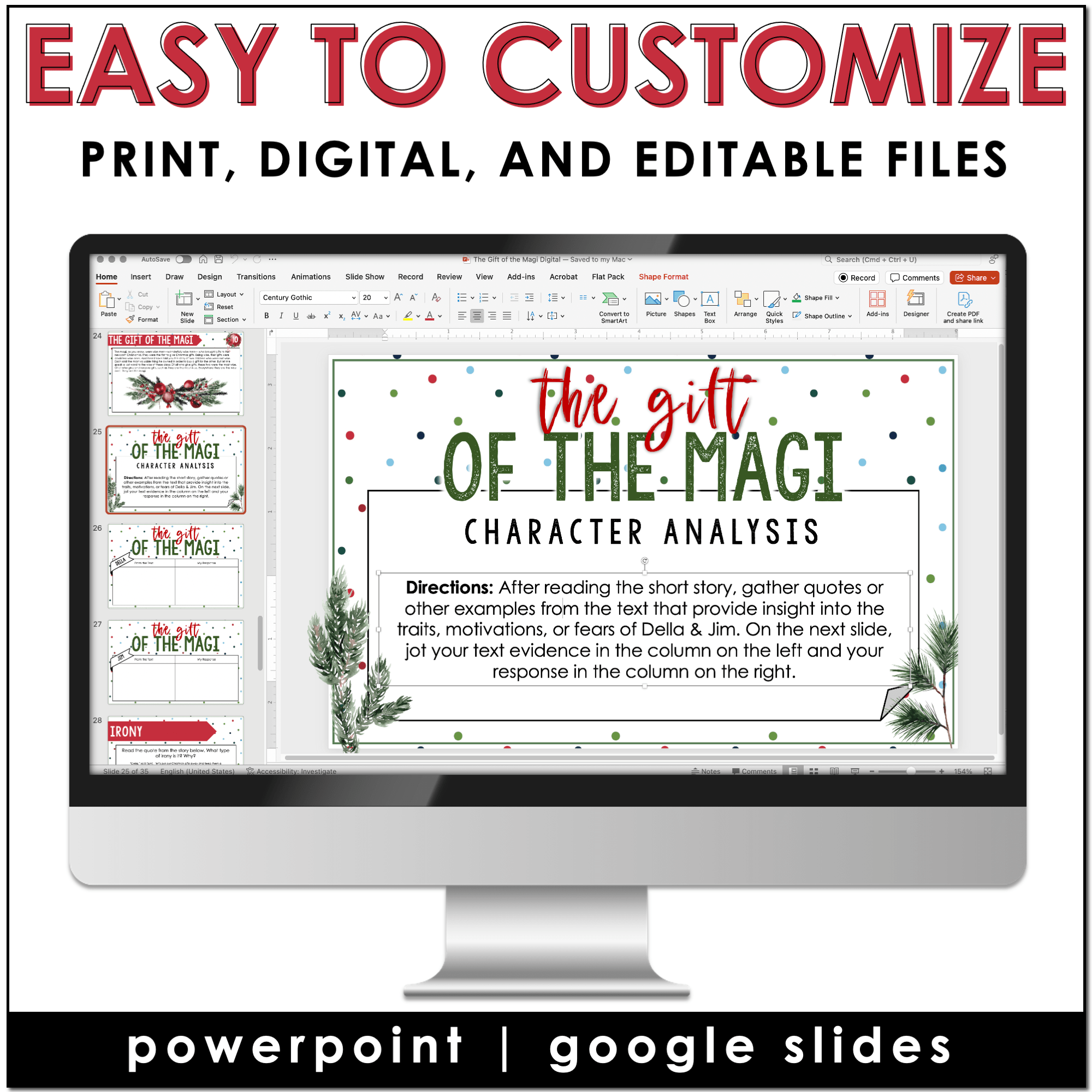 The Gift Of The Magi Activities Christmas Short Stories For Middle School ELA