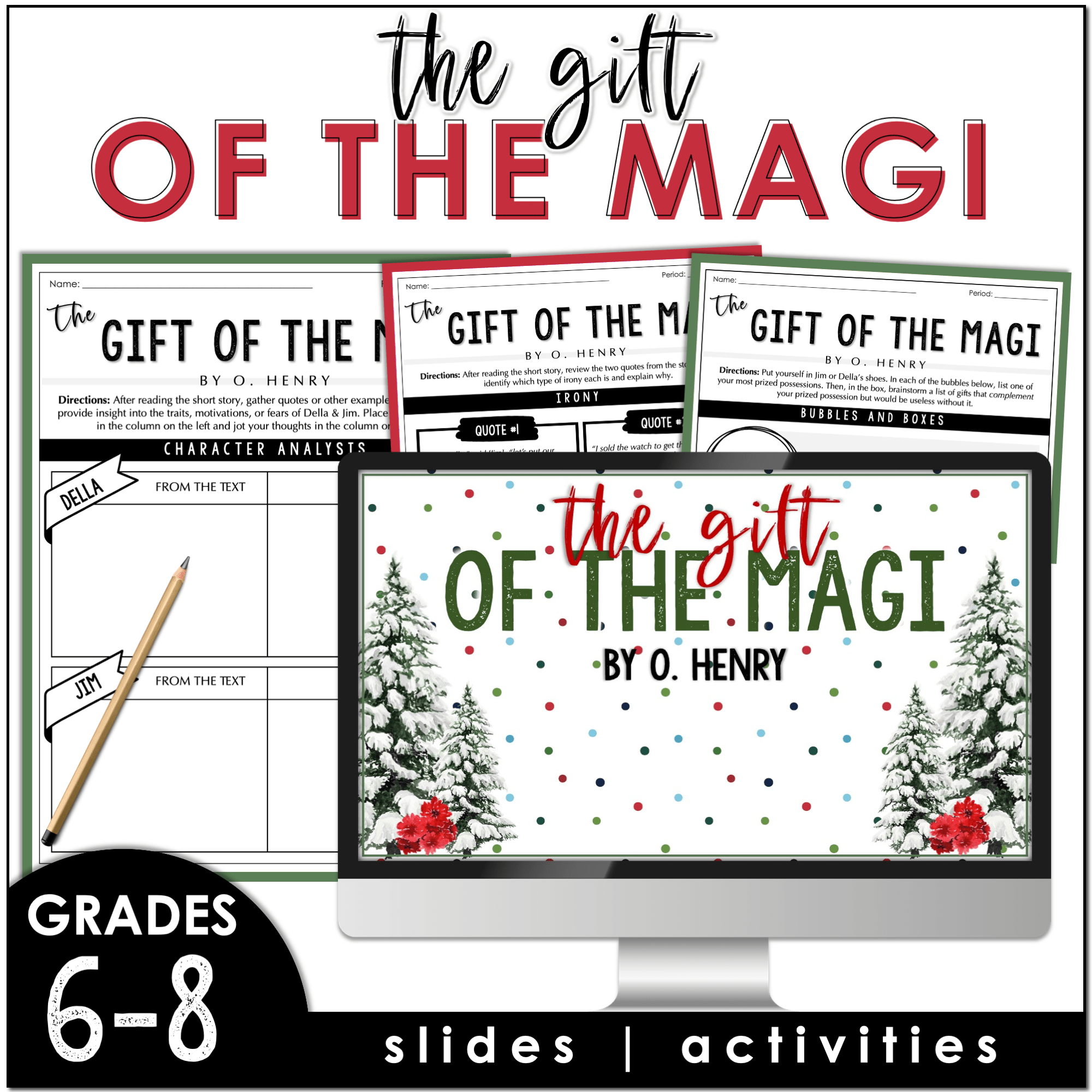 The Gift Of The Magi Activities Christmas Short Stories For Middle School ELA
