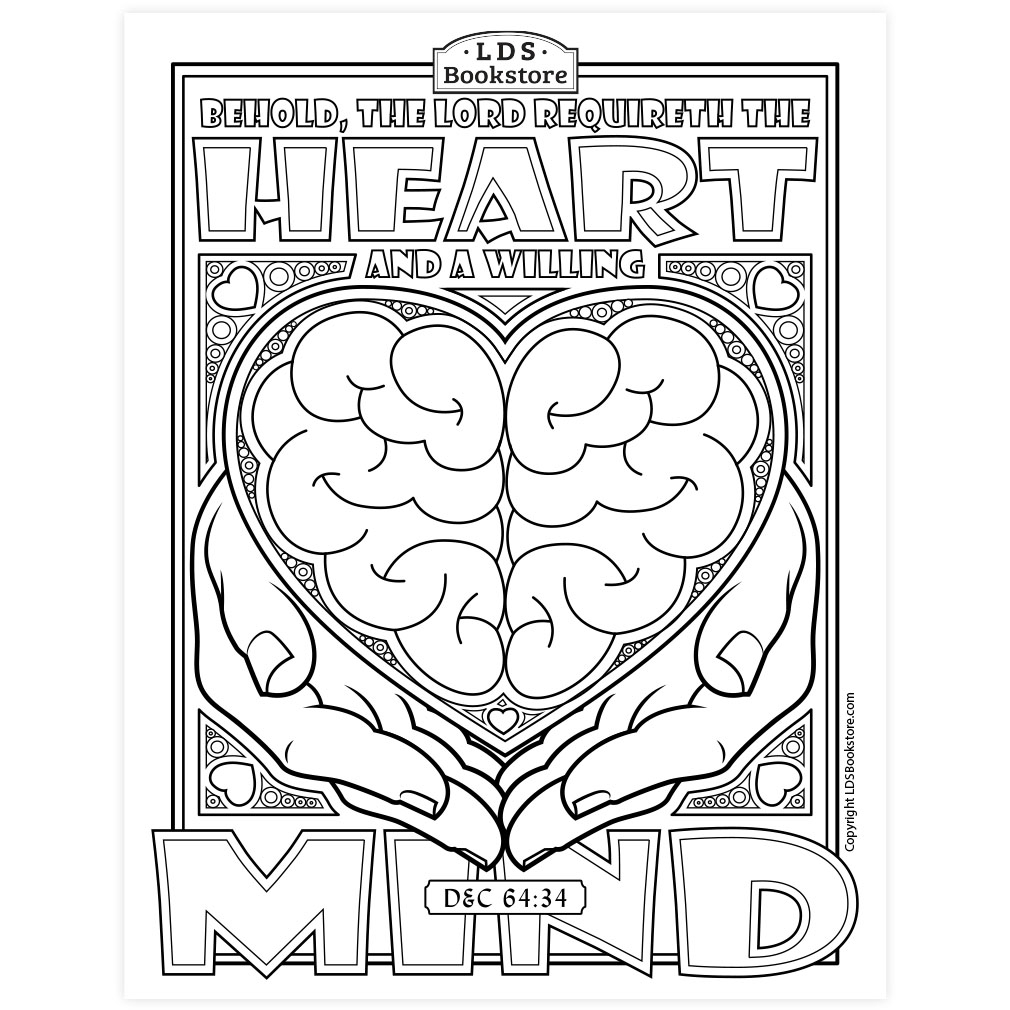 The Heart And Willing Mind Coloring Page Printable Doctrine And Covenants Coloring Page