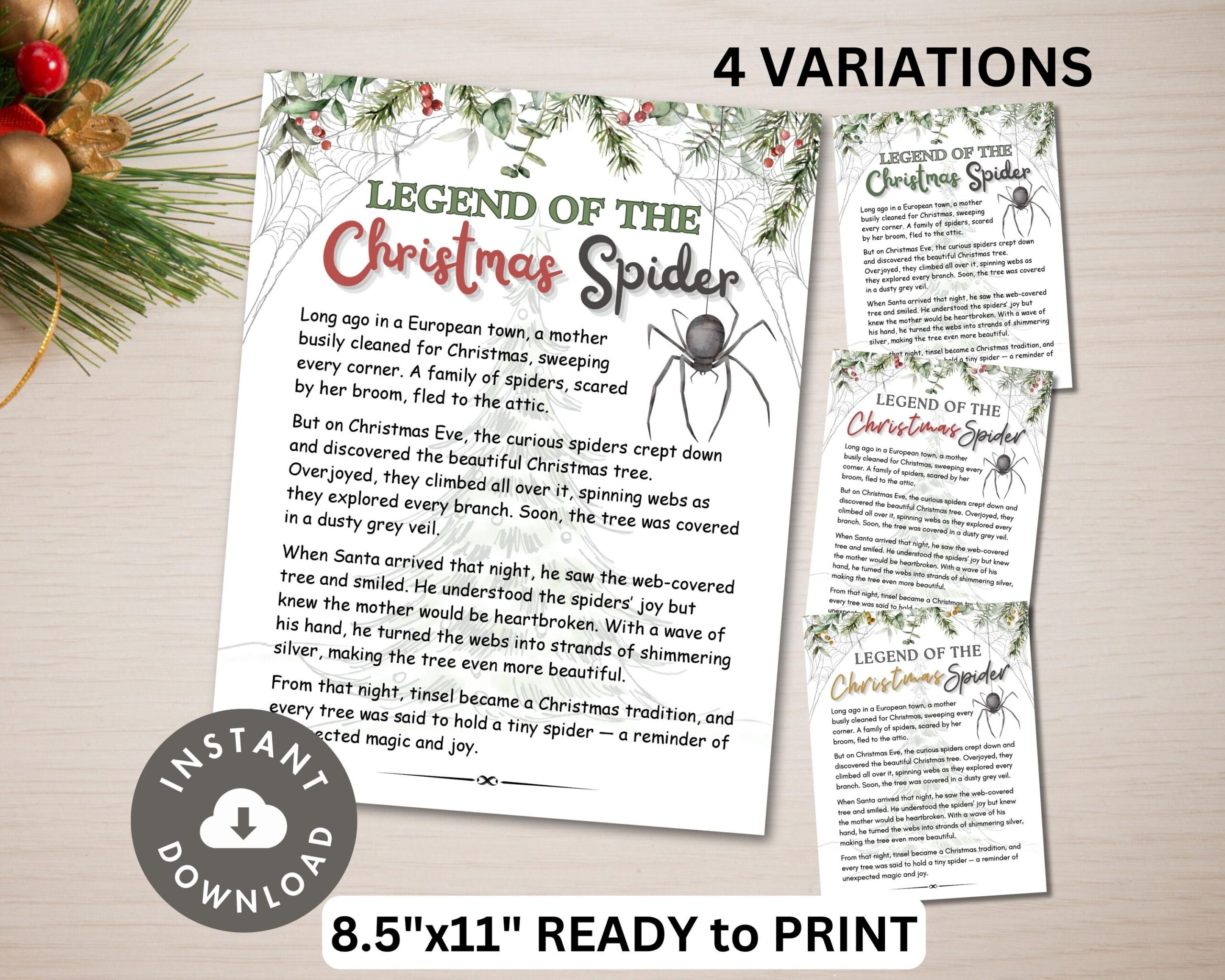 Legend Of The Christmas Spider Printable