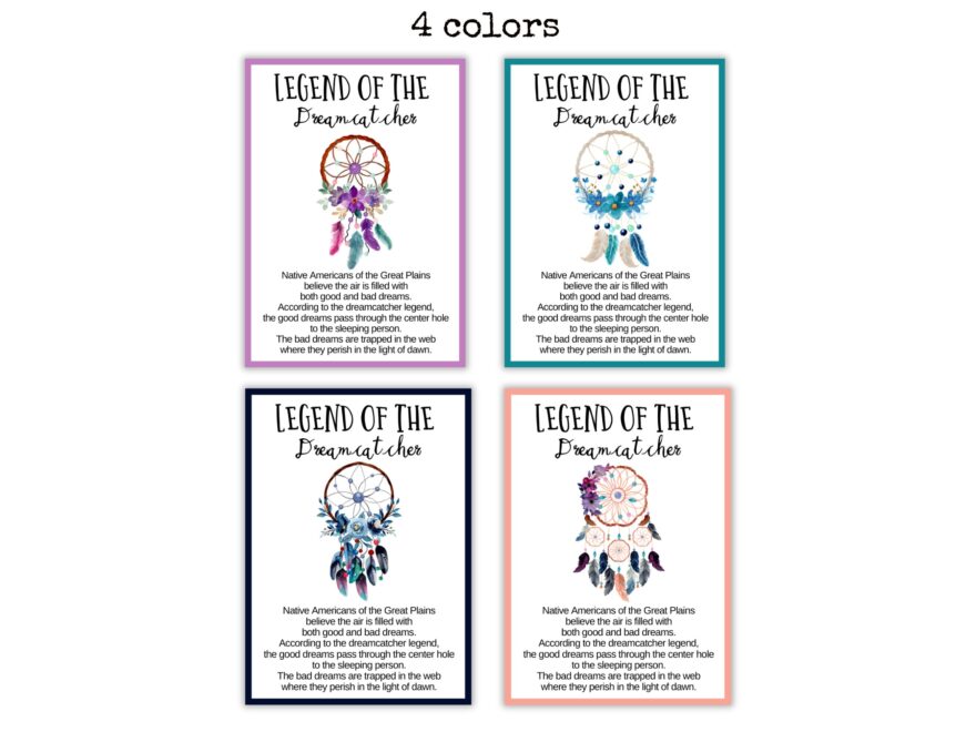 The Legend Of The Dreamcatcher Cards Printable Dream Catcher Cards Gift Tags With Dreamcatchers Display Cards Meaning Of The Dreamcatcher Etsy Canada