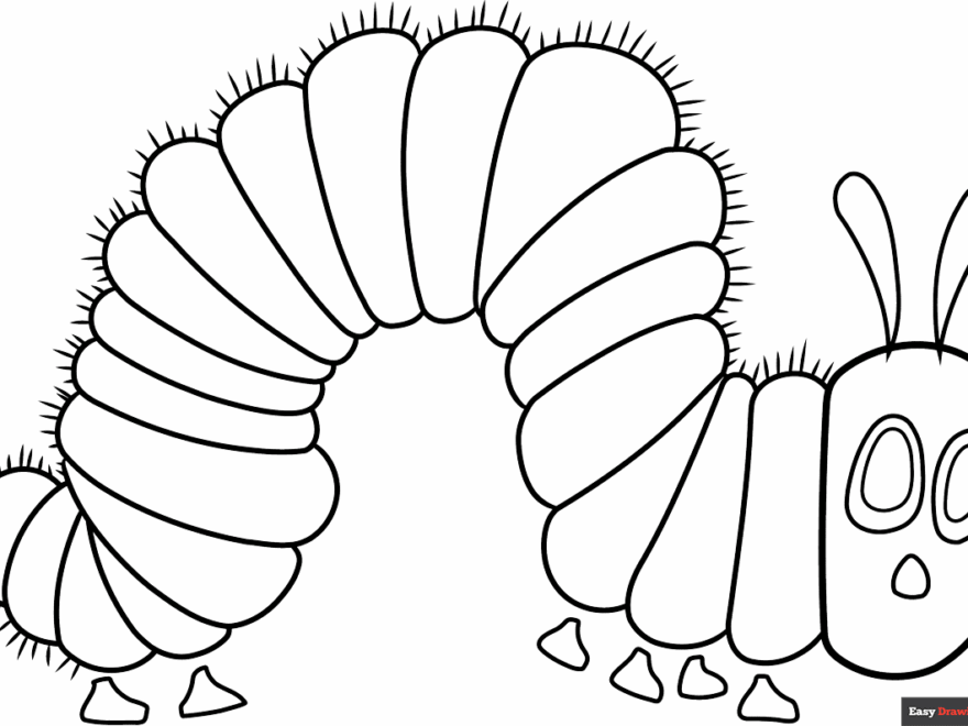 The Very Hungry Caterpillar Coloring Page Easy Drawing Guides