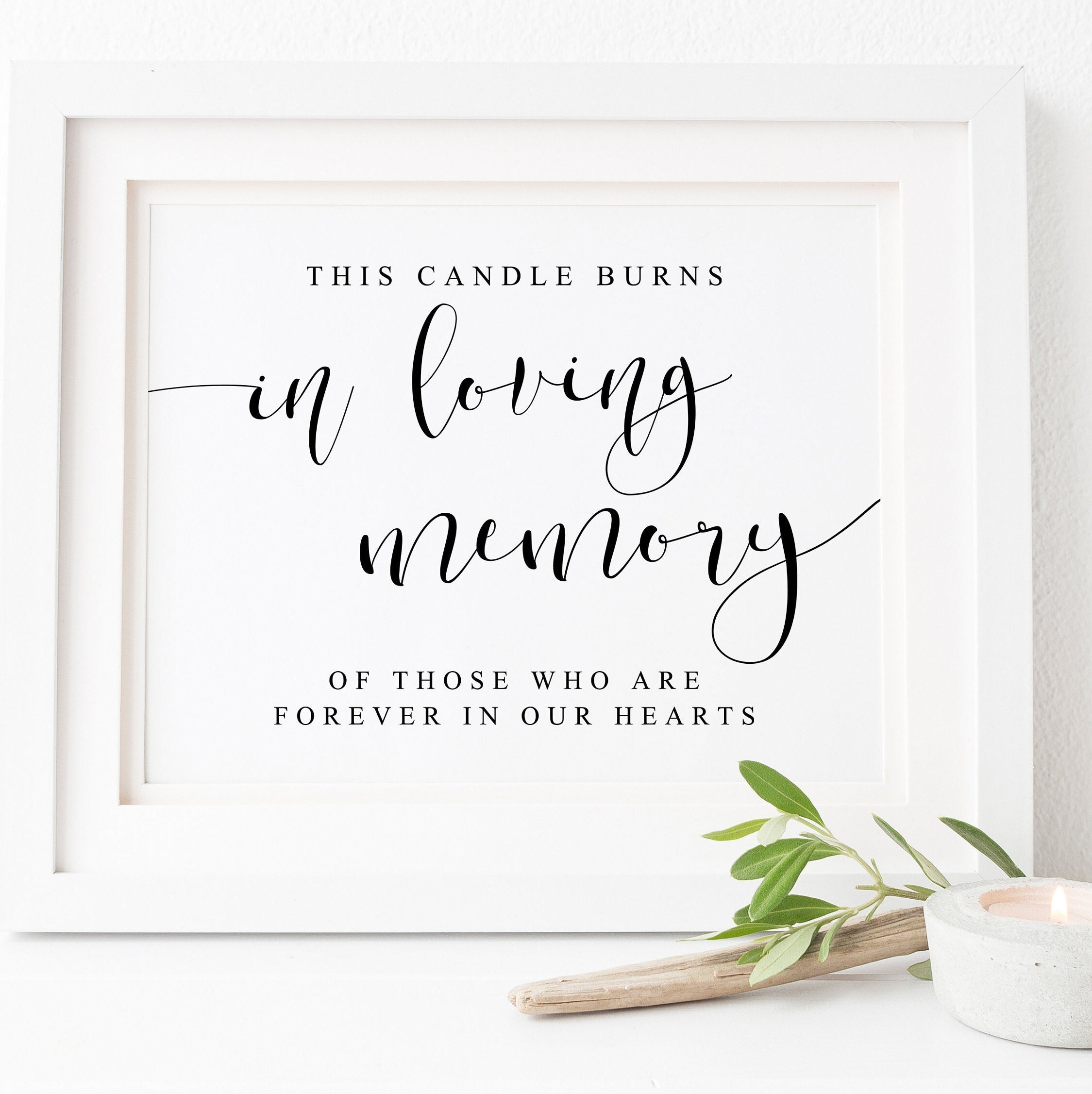 This Candle Burns In Loving Memory Wedding Sign in Loving Memory Wedding Sign in Loving Memory Sign memory Table Sign wedding Memorial Sign Etsy