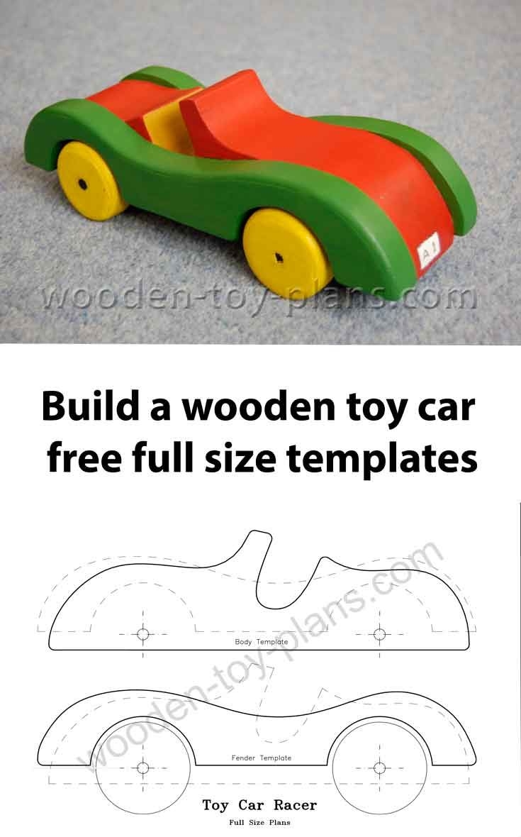 Toy Car Plans Free Pattern Instant PDF Download Single Seat Racing Car