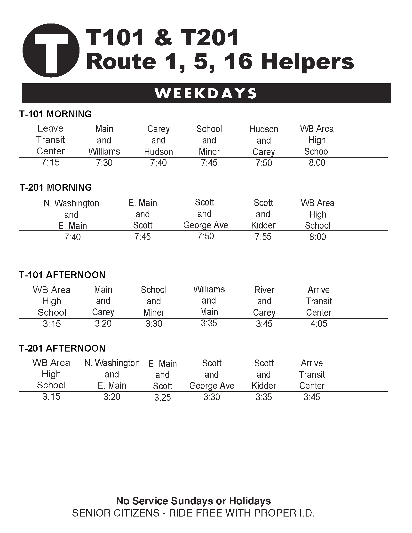 Hudson Link Bus Schedule Printable