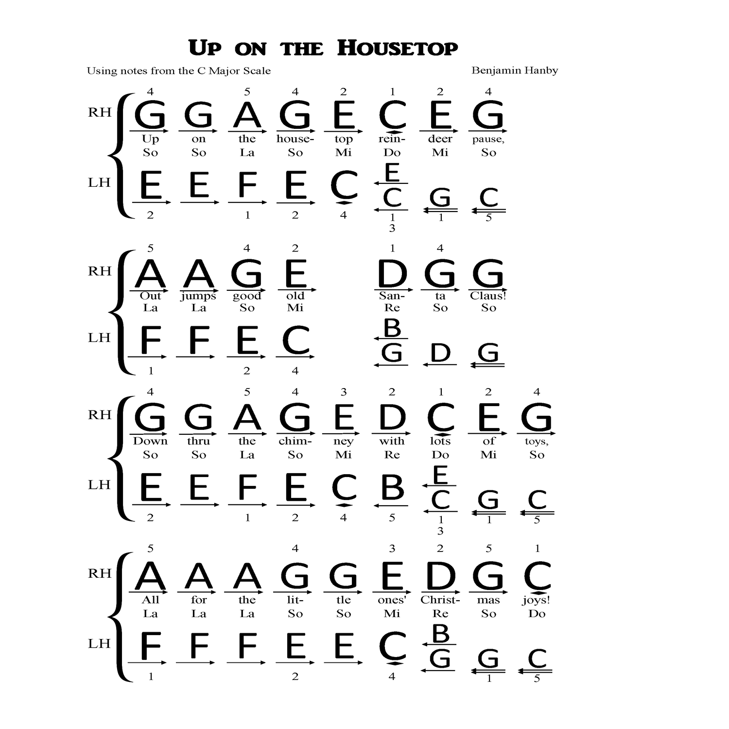 Up On The Housetop Lyrics Printable