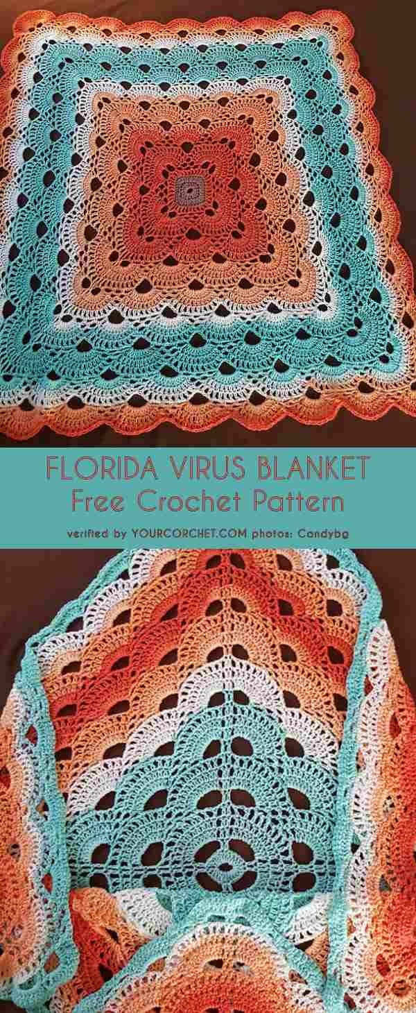 Virus Sort Of Blanket Free Crochet Pattern