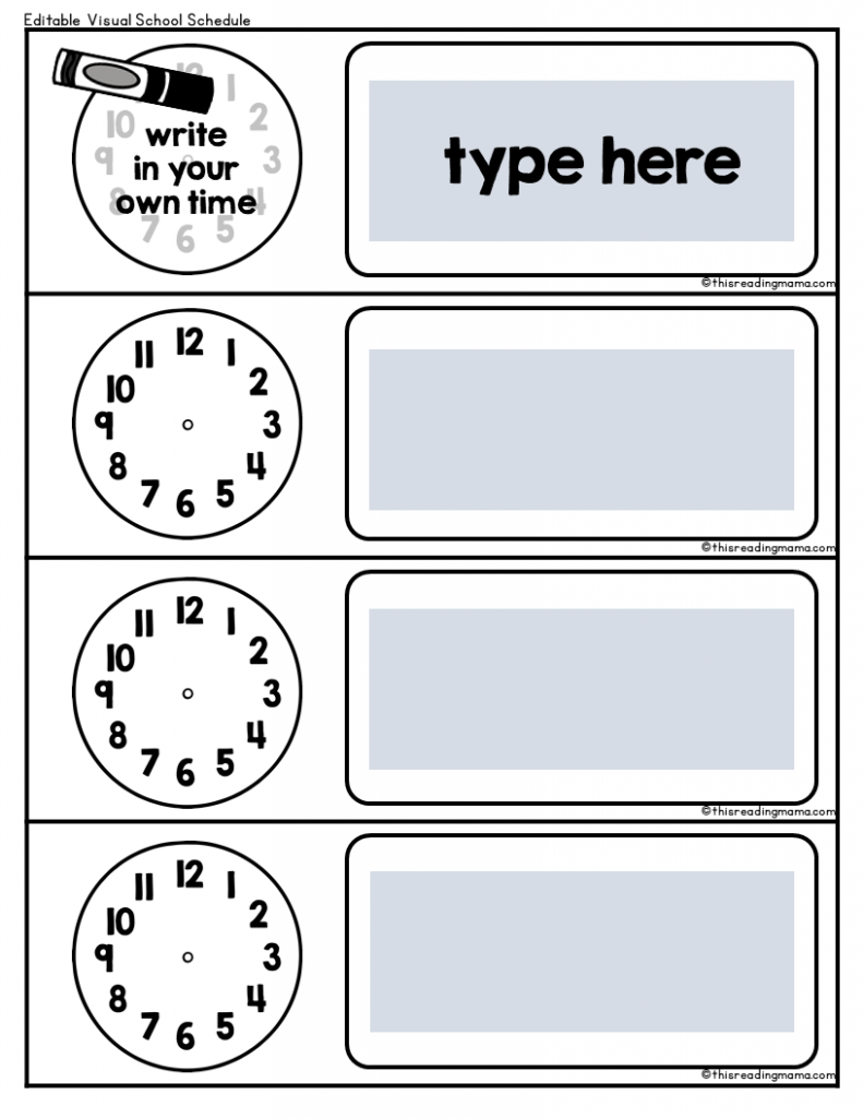 Visual School Schedule Free This Reading Mama