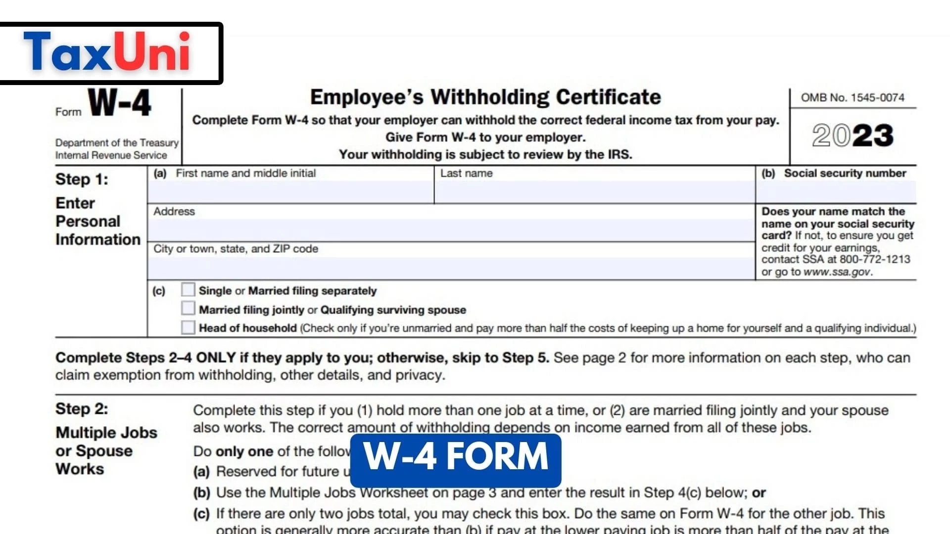 2025 W 4 Form Printable