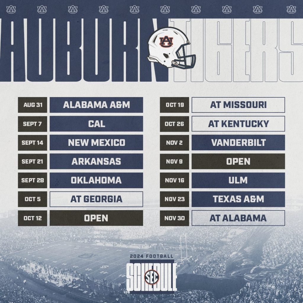 Printable Auburn Football Schedule 2025