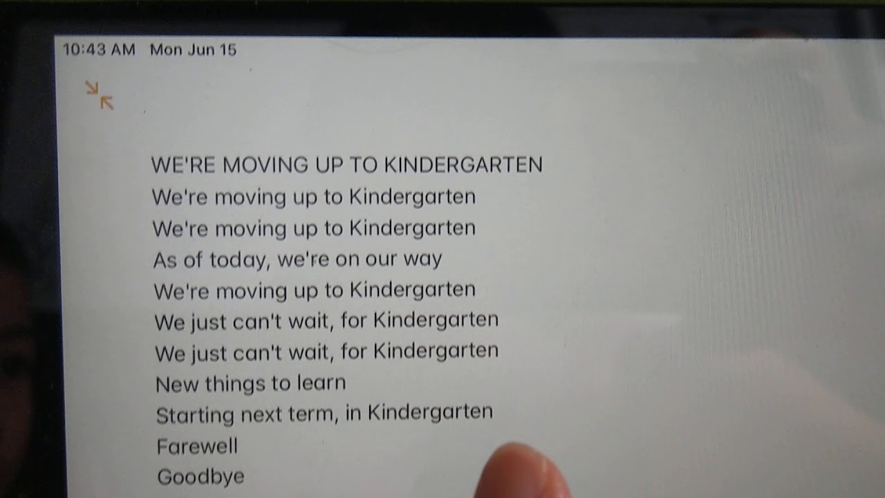 We re Moving To Kindergarten Lyrics With Music YouTube