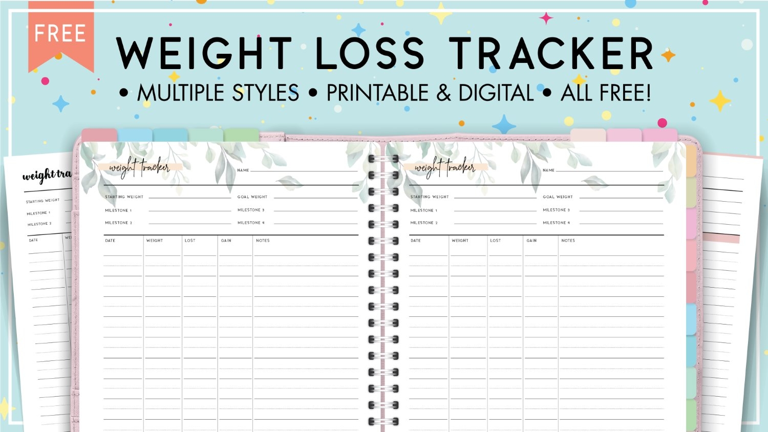 Weight Loss Tracker Template Free Printable World Of Printables
