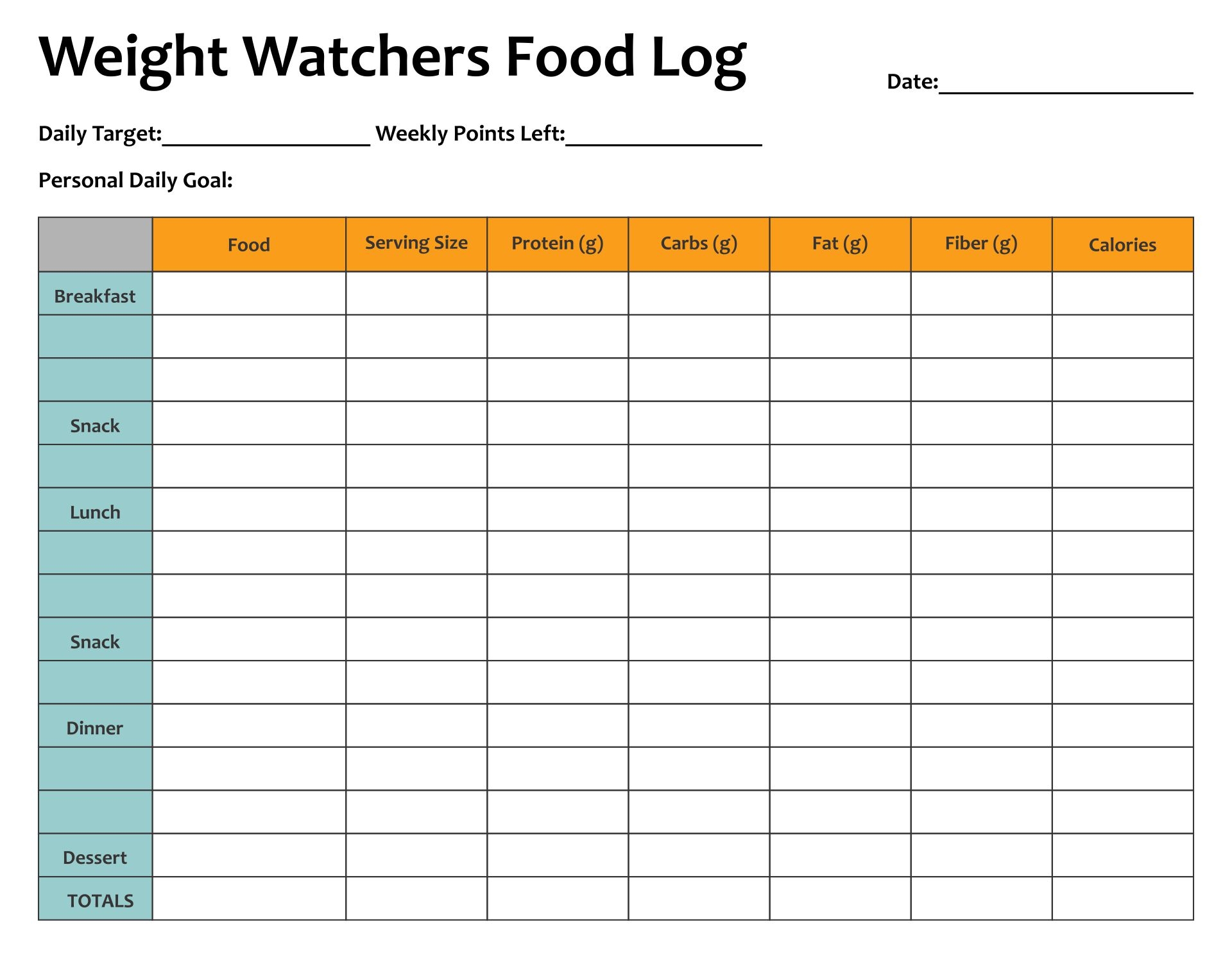 Weight Watchers Journal 10 Free PDF Printables Printablee