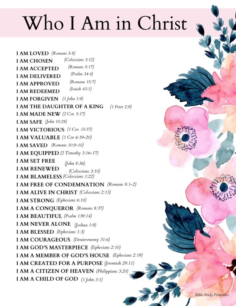 Who I Am In Christ Affirmations