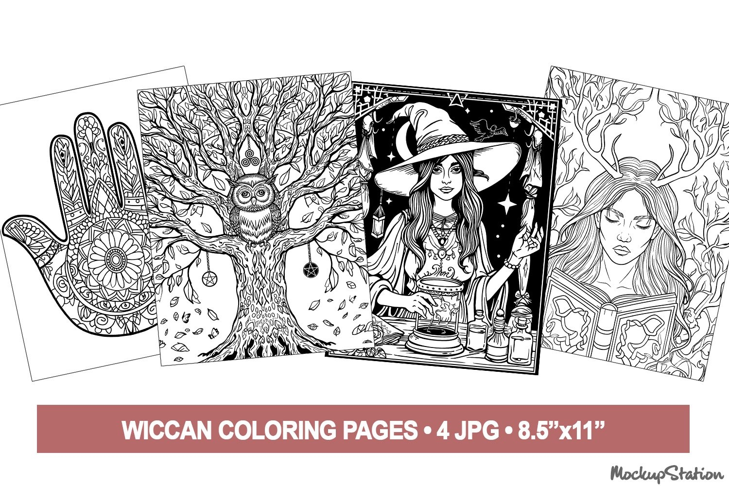 Wiccan Coloring Pages Witchy Coloring Page For 3332280 