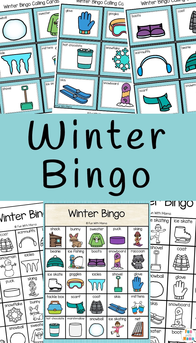 Winter Bingo Game For Preschool Kindergarten Fun With Mama