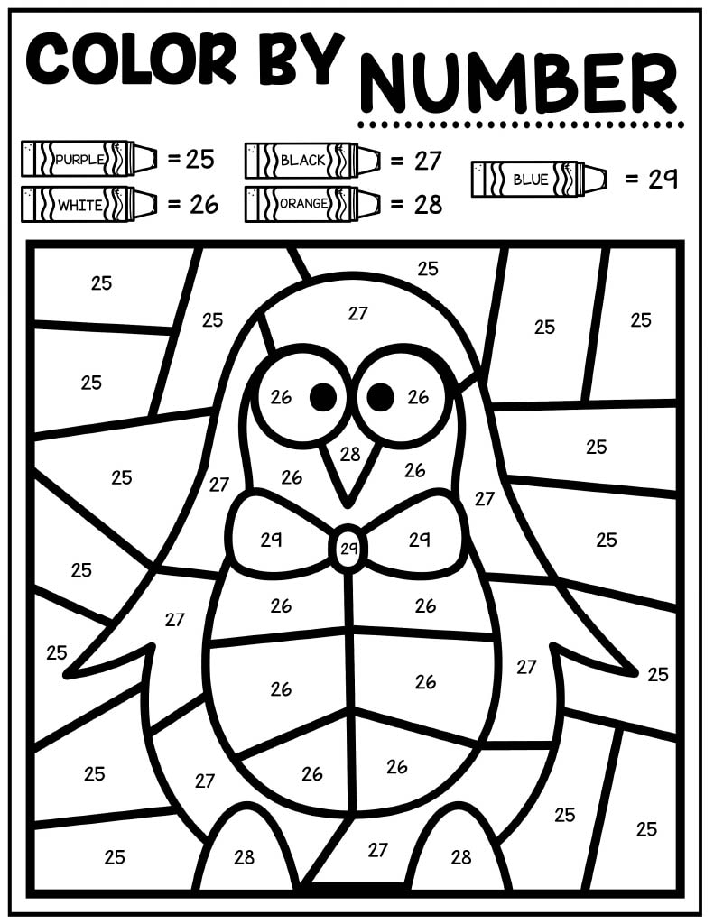 Printable Color By Number Pages