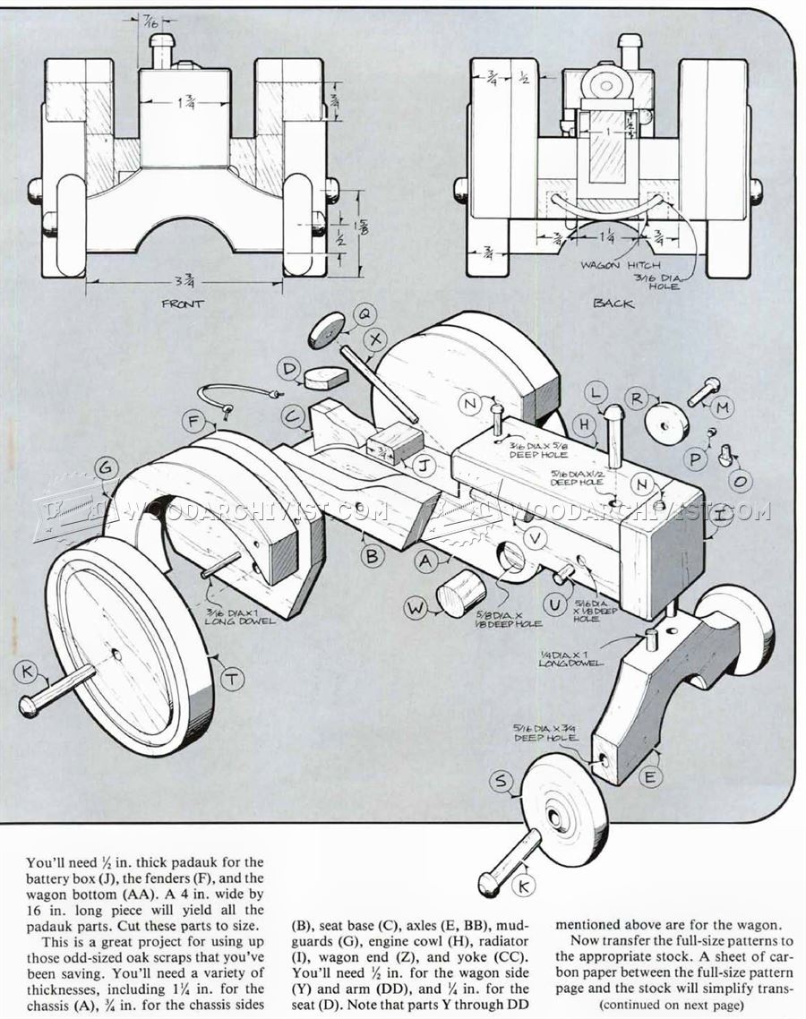 Wooden Toy Tractor Plans WoodArchivist