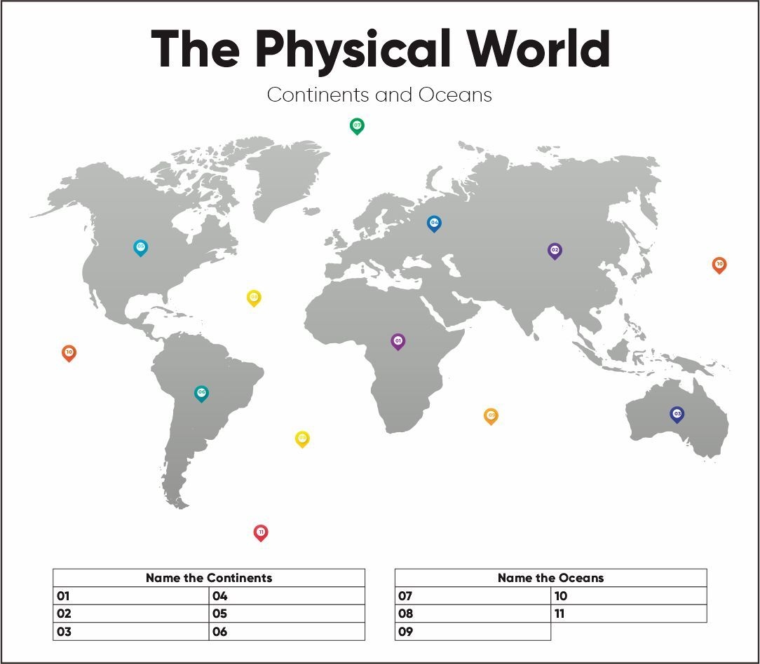 World Map Continents And Oceans Quiz Continents And Oceans Worksheets Library