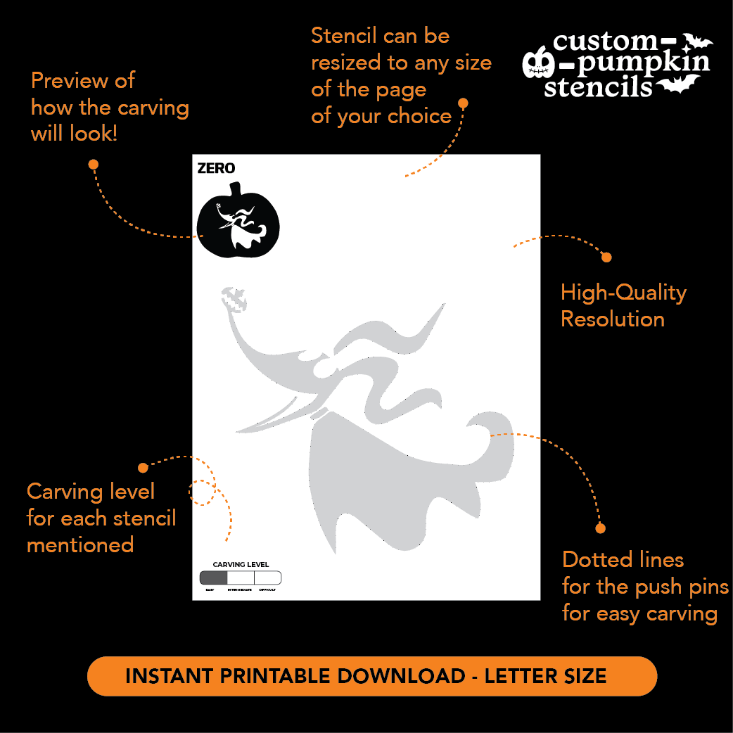 Zero Pumpkin Carving Stencil